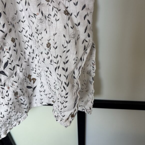 CYNTHIA ROWLEY Linen Floral Blouse Women’s 1X Coastal Femenine Boho Cottagecore - Picture 9 of 16
